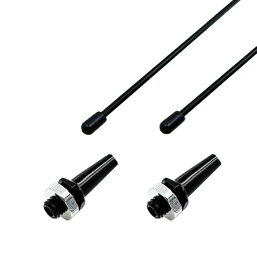 2PCS RC Boat Aluminium M6 Antenna Mount Base with Antenna Tube Sleeve for RC Boat Ship Car DIY Model Toy Building Parts (Black) - color: Black