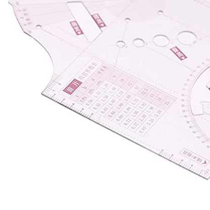 3-Piece Tailor Garment Cloth Sewing Tool Design Ruler Set - French Curve Ruler, Drafting Template 1:1 for Sewing, Measure Dressmaking Pattern