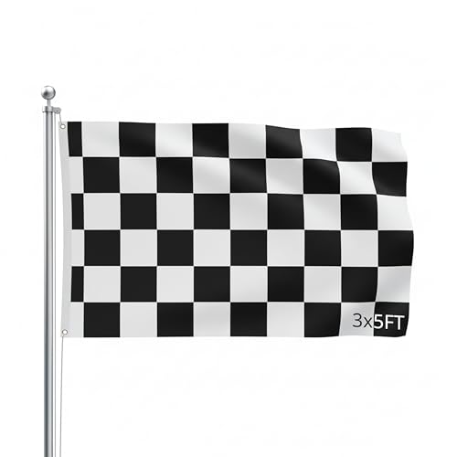 SSK® Checkered - Racing Outdoor Flag - Large 3' x 5', Weather-Resistant Polyester - color: Checkered - Racing