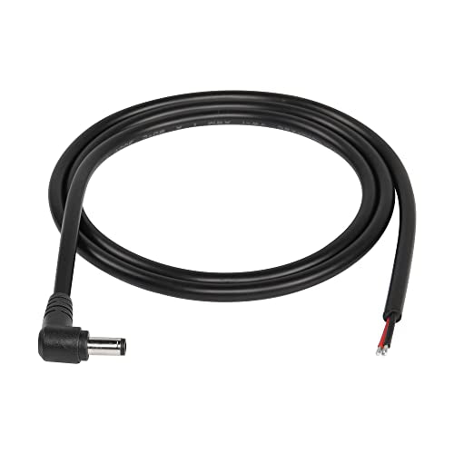 SinLoon 2 Pack DC5521 Power Pigtails Cable,16AWG 12V,90 Degree,3.3FT