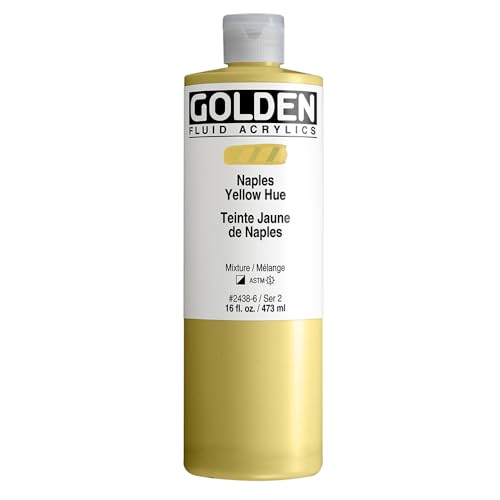 GOLDEN Fluid Acrylics, Naples Yellow Hue, 16 fl. oz. Bottle