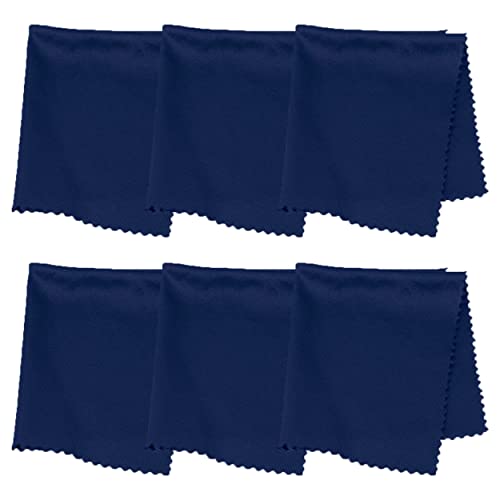 Purity Microfiber Lens Cleaning Cloth - Machine Washable, Lint-Free Microfiber Cloth- Cleans Eyeglasses, Screens, Lenses, Phones and Other Delicate Surfaces - Made in USA - 6 Pack, Dark Blue - color: Dark Blue