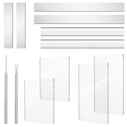 Amrules 12 Pcs Polymer Clay Tools Kit, Acrylic Rollers & Cutters for Adults - color: Clear-Board-12Pcs
