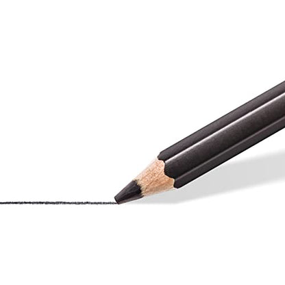 STAEDTLER Mars Lumograph Black Drawing Pencils Set: 6 Pack – Carbon Blend for Deep Black Tones, Professional Artists Pencils, 8B–HB Grades, Storage Tin, For Sketching, Shading & Fine Art Drawing - size: 1 Count (Pack of 6), style: 6 Grades