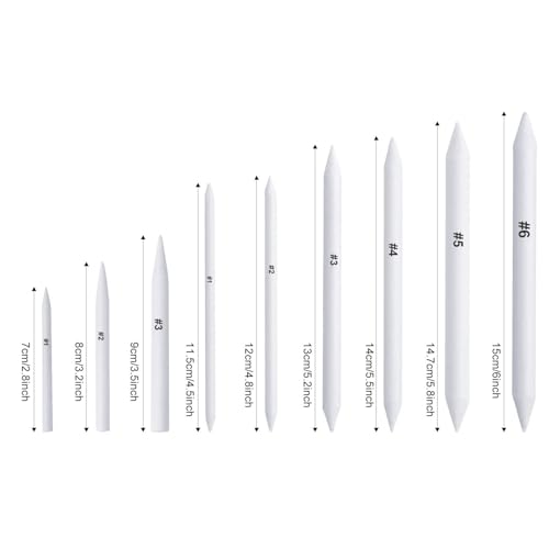 FEBSNOW 48Pcs Blending Stumps and Tortillions Sticks for Art Drawing