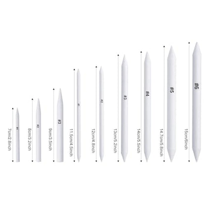 FEBSNOW 48Pcs Blending Stumps and Tortillions Sticks for Art Drawing