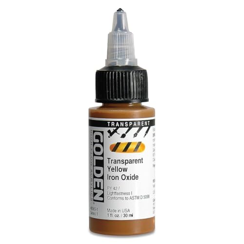 GOLDEN High Flow Acrylics, Transparent Yellow Iron Oxide, 1 fl. oz. Bottle
