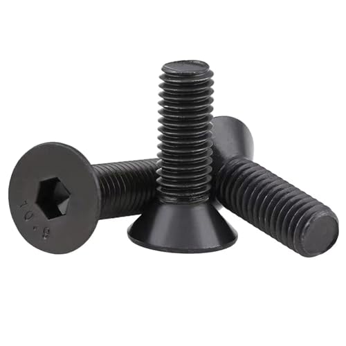 M2-0.4 x 5mm Flat Head Socket Cap Screws, 10.9 Grade Alloy Steel,DIN 7991,Allen Socket Drive, Black Oxide Finish, Machine Thread, Countersunk Bolts,Fully Thread Quantity 100 - size: M2-0.4 x 5mm（100 PCS）