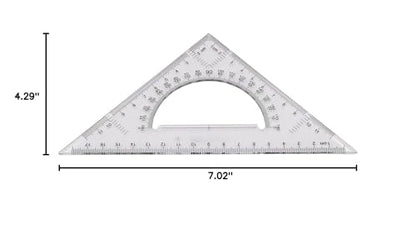 Pack of 2 Transparent Triangle Plastic Ruler Scale Set Square:30/60 Degree & 45/90 Degree Angle Acrylic Architectural Drawing Drafting Tool School Classroom Kids Triangular Rulers