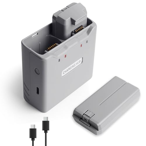 2 Pack Mini 4K/2 Series Intelligent Flight Battery with Two-Way Charging Hub for DJI Mini 4K/2 SE/2/SE - Extended 2400mAh-7.7V Drone Replacement Battery Pack&Charger Combo