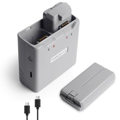 2 Pack Mini 4K/2 Series Intelligent Flight Battery with Two-Way Charging Hub for DJI Mini 4K/2 SE/2/SE - Extended 2400mAh-7.7V Drone Replacement Battery Pack&Charger Combo