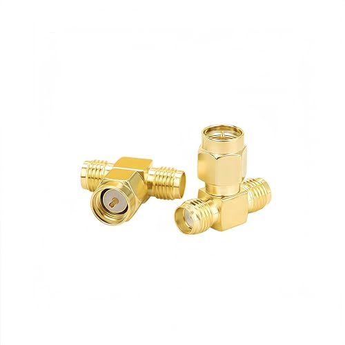 SMA-KJK Adapter Male to Dual Female Connector Splitter 2 Pack Antenna Adapter Converter