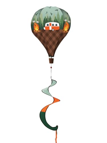 Camping Deluxe Everyday Hot Air Balloon Windsock Wind Twister 54" x 12" Briarwood Lane - color: Camping Deluxe