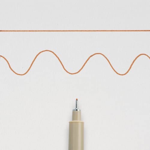 SAKURA PIGMA MICRON 05 FINELINER PEN, 0.45MM LINE WIDTH, PACK OF 2 (Brown) - color: Brown
