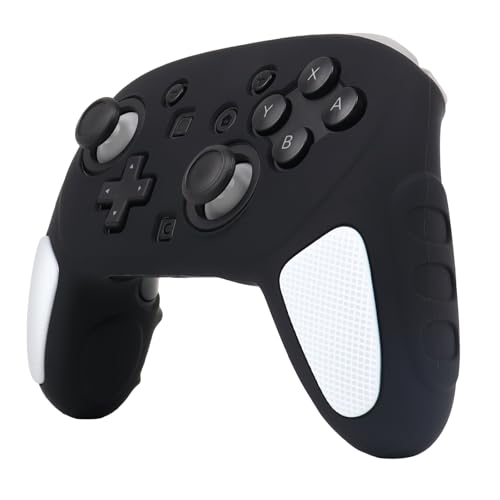 RALAN Controller Skin with 6 Thumb Grips for Switch 2 Pro Controller, Anti-Slip Silicone Controller Cover Protector Case - color: White