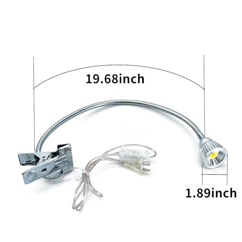 QUANS 5W 3 Colors LED Clip on Tube Flexible Work Desk Table Bed Light SR - color: Silver