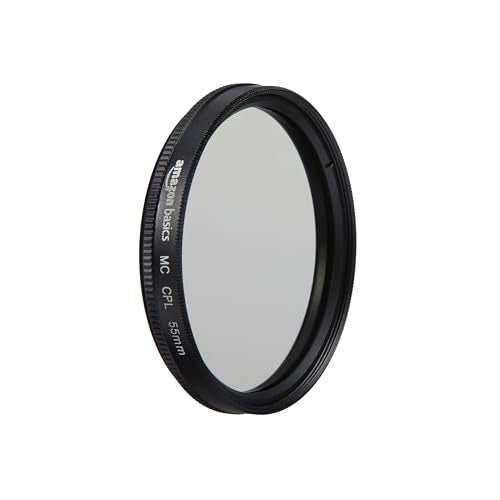 Amazon Basics Circular Polarizer Camera Lens Filter, Multi-Layer Coatings, 360° Rotatable Frame, Reduce Glare and Reflection, 55mm - size: 55 mm