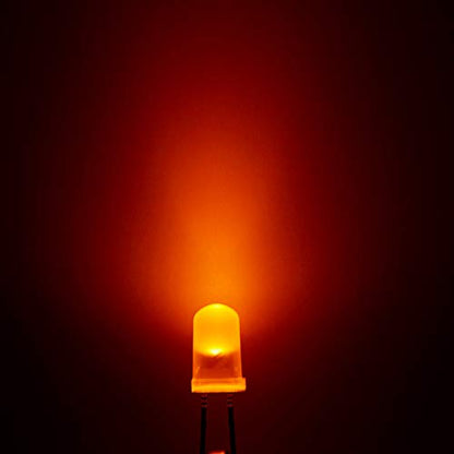 CHANZON 100 pcs 5mm Orange Diffused LED Diode Lights(DC 2V 20mA) - color: K) Orange-orange (100pcs)