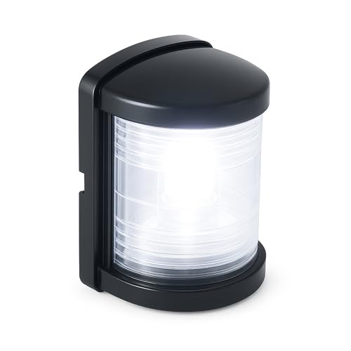 SEAFLO 11 Series Mini Sized LED White Masthead light Navigation Light – 12V, 1W, IP67 Waterproof, 2NM Visibility, High-Brightness, for Boats Under 65 ft (20m) – 4-Year Warranty (Masthead/Black) - color: Mast (White), size: Mini, style: Black