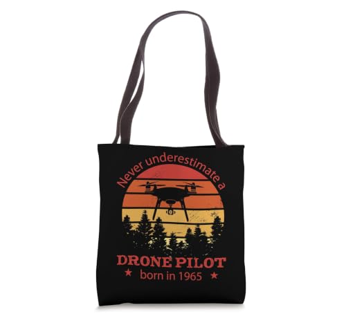 Drones-Pilot born 1965 Birthday Vintage Quadrocopter Drones Tote Bag
