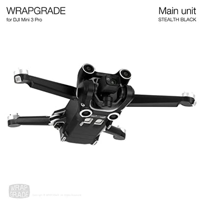 WRAPGRADE Skin Stickers Compatible with DJI Mini 3 Pro | Main Unit (Stealth Black) - color: Stealth Black