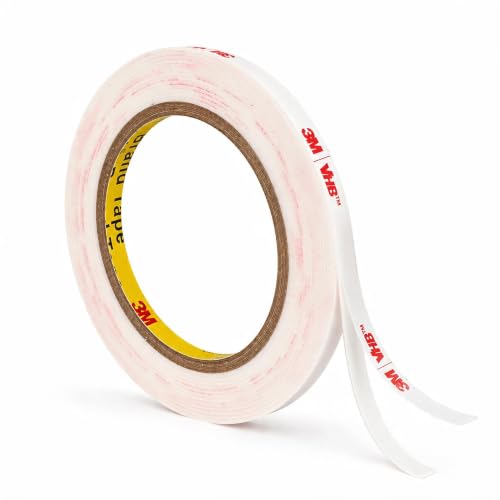 3M Double Sided Tape Heavy Duty 1/4’’×10Ft Very High Bond 4950 1.1mm Thick, Strong Acrylic Foam Mounting Tape for Hanging Pictures, Automotive, Electronics, Outdoor Use, Waterproof & Weather Resistant - size: 0.25''×10Ft