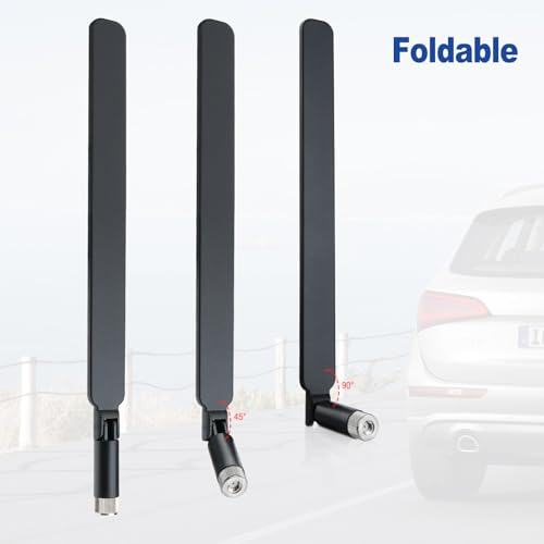 Superbat High Gain 12dBi Dual Band WiFi Antenna 2.4GHz/5GHz 5.8GHz Omnidirectional RP-SMA for Router, Wireless Access Point, Security Cameras (2 Pack) - color: black