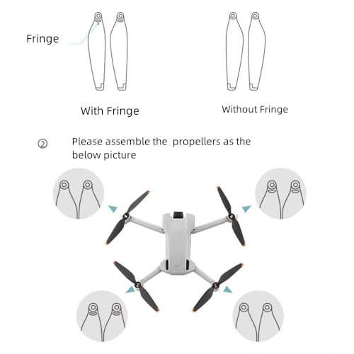 16 pcs mini 3 propllers with scresws Quick Release Drone Blades Compatible with DJI mini 3 with Lower noice with high Performance