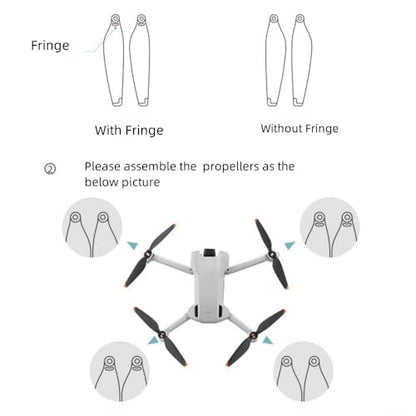 16 pcs mini 3 propllers with scresws Quick Release Drone Blades Compatible with DJI mini 3 with Lower noice with high Performance