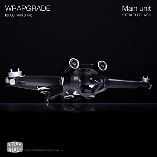 WRAPGRADE Skin Stickers Compatible with DJI Mini 3 Pro | Main Unit (Stealth Black) - color: Stealth Black