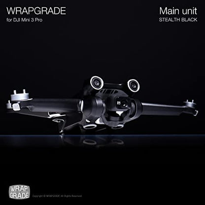WRAPGRADE Skin Stickers Compatible with DJI Mini 3 Pro | Main Unit (Stealth Black) - color: Stealth Black