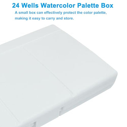 Piutouyar Portable Paint Palette Box for Watercolor, 24 Wells