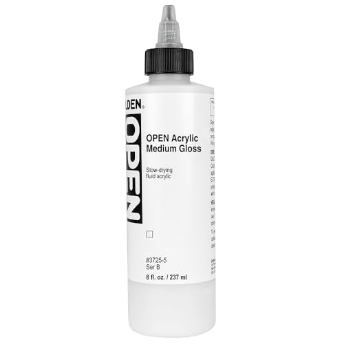 GOLDEN OPEN Acrylic Medium (Gloss), 8 fl. oz. Bottle - size: 8 Fl Oz (Pack of 1)