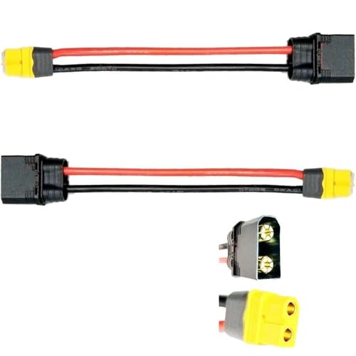 2pcs 10cm 12AWG XT60 Female to QS8 Male Charging Adapter Cable for RC Drones & LiPo Batteries