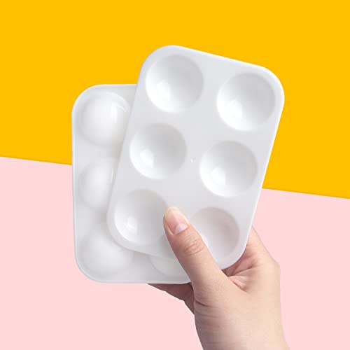 Tamaki 16 PCS Plastic Paint Tray Palettes, White - color: 16 Pcs