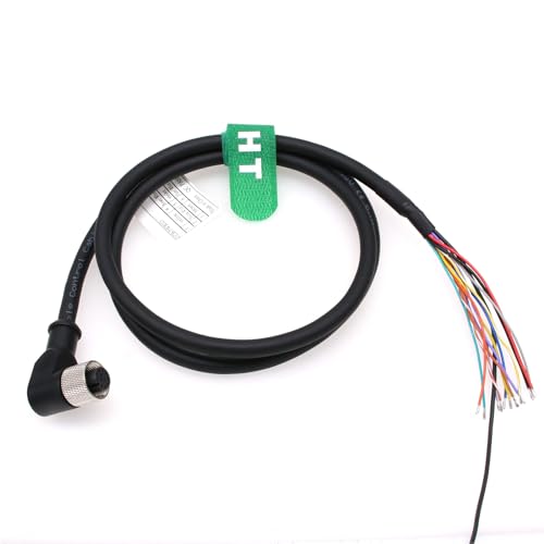 Cognex in-Sight 7000 Cable Right Angle M12 A-Coded 12 Pin Female to Flying Lead for Baumer Keyence IV3 Camera Encoder Sensor Vision Automation 1m - color: Right-angle, size: 1 m