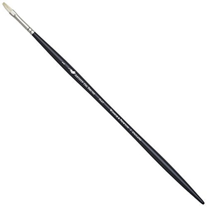 Winsor & Newton Artists' Oil Hog Paint Brush, Long Handle Size 1, Flat - size: #1, style: Flat