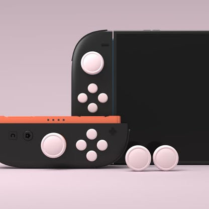 PlayVital Button Caps + Thumb Grip Set for Nintendo Switch 2, 2 Silicone Colorful ABXY Directional Button Covers & 2 Joystick Caps for Joycon - Pink - color: Pink
