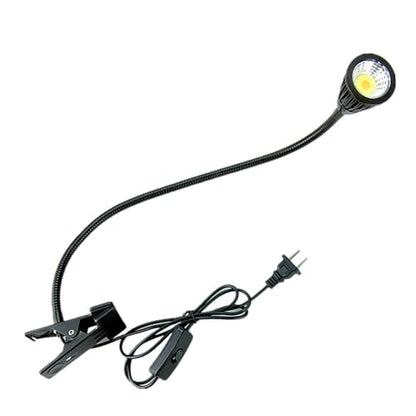 QUANS 5W 3 Colors LED Clip on Tube Flexible Work Desk Table Bed Light Black - color: Black
