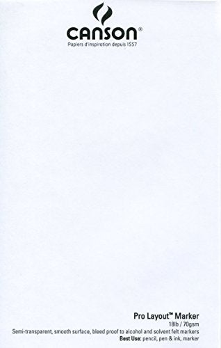 Canson Artist Series Pro Layout Marker Paper, 9'' x 12'' - size: 9" x 12"