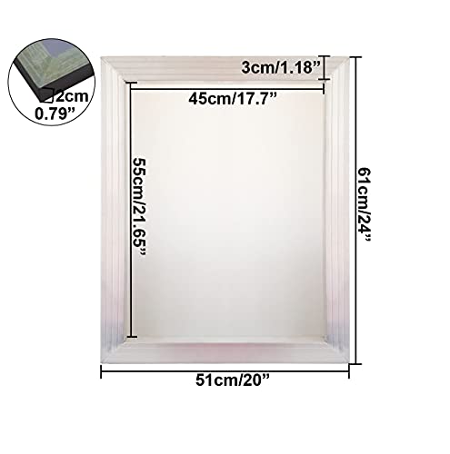 Aluminum Silk Screen Printing Screens 20 x 24 Inch Frame-160 White Mesh (6 PCS) - size: 6 PCS