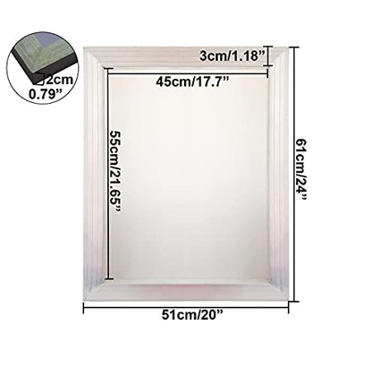 Aluminum Silk Screen Printing Screens 20 x 24 Inch Frame-160 White Mesh (6 PCS) - size: 6 PCS