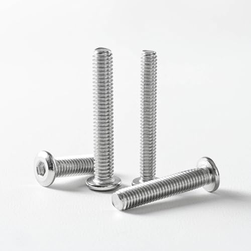 M3 x 4mm (50 Pack) Metric Flat Head Hex Socket Cap Screws Bolts, 304 Stainless Steel 18-8, Hex Drive, Bright Finish, Fully Machine Thread - size: M3 x 4