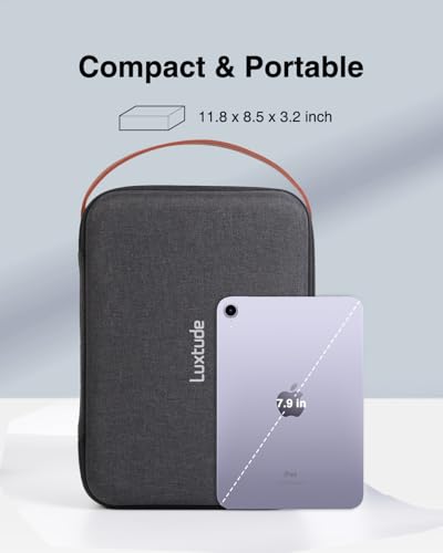 Luxtude Hard EVA Case with Foam, Hard EVA Shockproof Camera Organizer Case - color: Black, size: Large