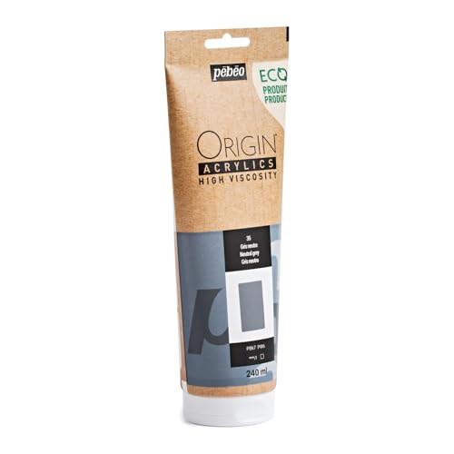 PEBEO Origin 240ml (8.11 fl oz) Acrylic Paint, Neutral Grey - color: Neutral Grey