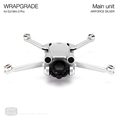 WRAPGRADE Skin Stickers Compatible with DJI Mini 3 Pro | Main Unit (Airforce Silver) - color: Airforce Silver