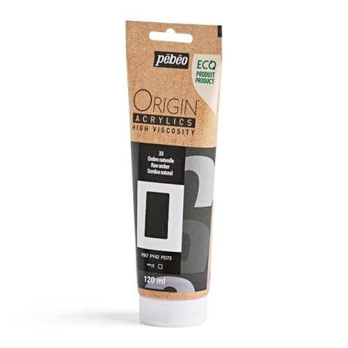PEBEO Origin Acrylics 120ml Matte Acrylic Paint, Raw Umber - color: Raw Umber