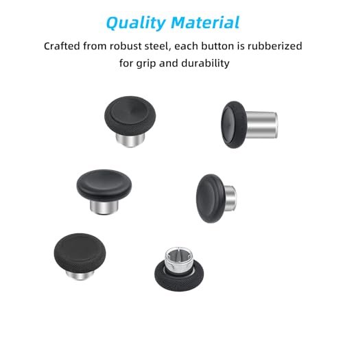 Mcbazel Metal Thumbsticks Replacement for Xbox Elite Series 2, 6 in 1 Metal Custom Button Set fit for Xbox One Elite Series 2 Controller - Black
