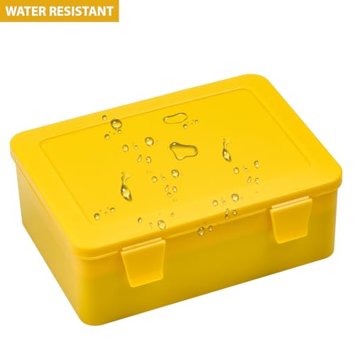 ALCYON Battery Organizer Box for 24 AA & 30 AAA Batteries-Yellow - color: yellow