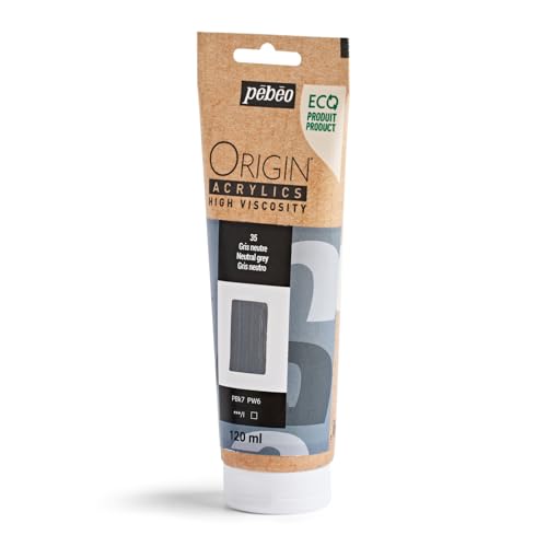 PEBEO Origin Acrylics 120ml Matte Acrylic Paint, Neutral Grey - color: Neutral Grey